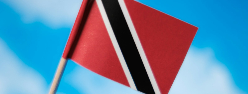 a flag flying in the wind with a blue sky in the background